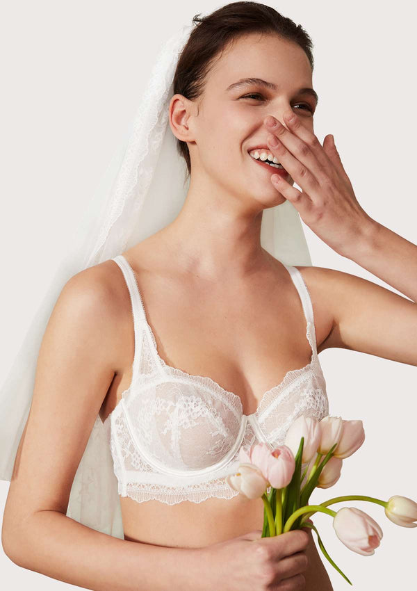 I Do Floral Lace Unlined Balconette Bra