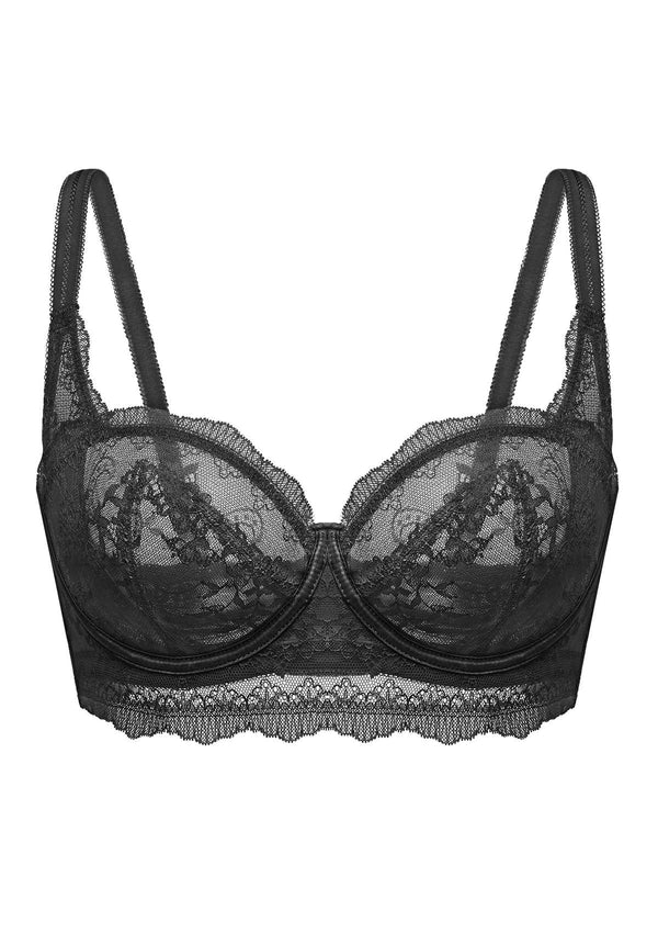 I Do Floral Lace Unlined Balconette Bra