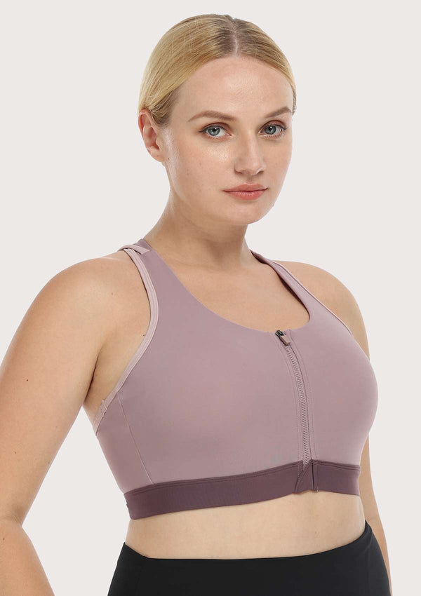 Front Zip Medium-Impact Sports Bra