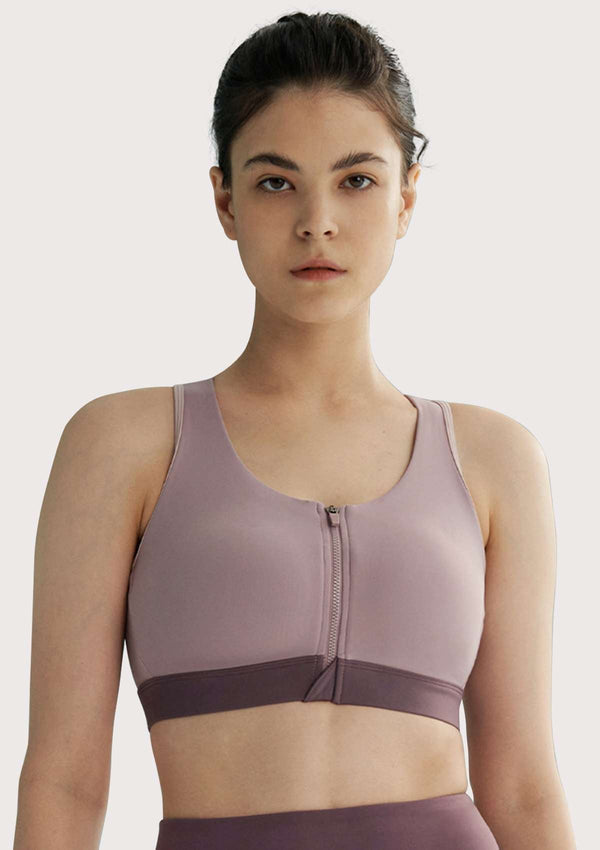 Front Zip Medium-Impact Sports Bra