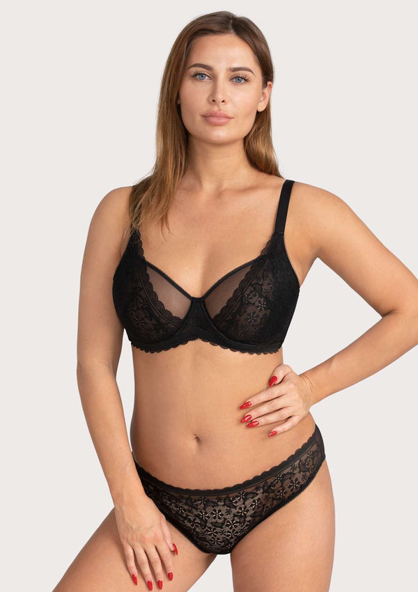 Lace Dolphin Black Underwire Bra