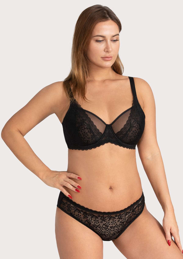 Lace Dolphin Black Underwire Bra
