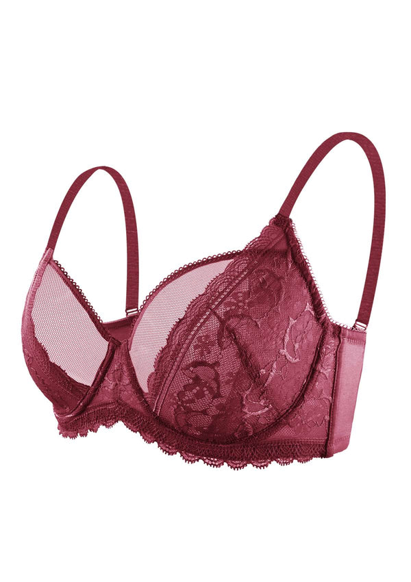 Lace Dolphin Burgundy Underwire Bra
