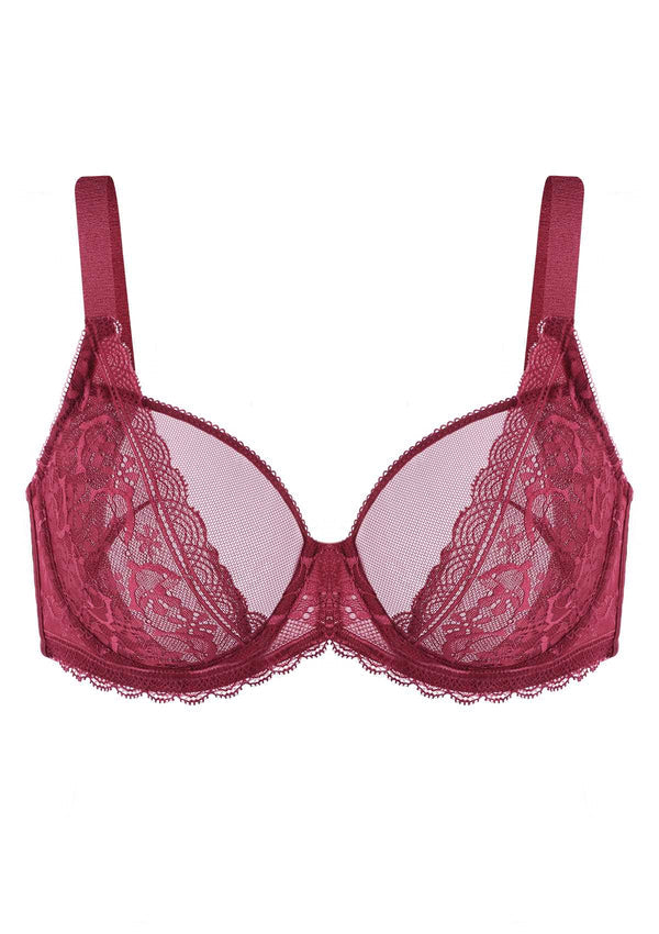 Lace Dolphin Burgundy Underwire Bra