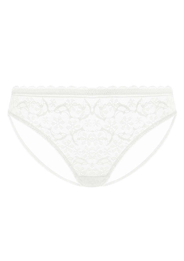 Anemone Lace Dolphin Mid-low Rise White Bikini Underwear
