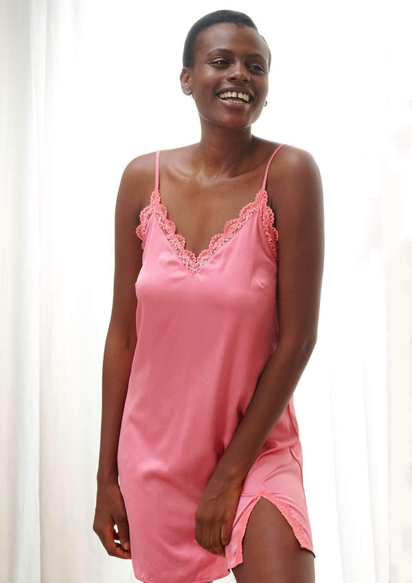 Lace Trim Smooth Sleepdress