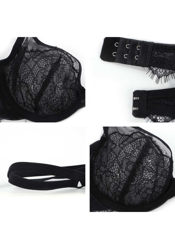 Mesh Eyelash Trim Unlined Bra