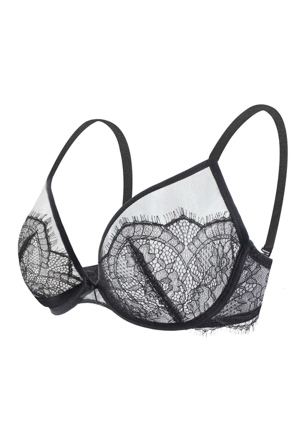 Mesh Eyelash Trim Unlined Bra