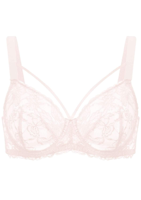Pretty In Petals Blue Unlined Strappy Lace Bra
