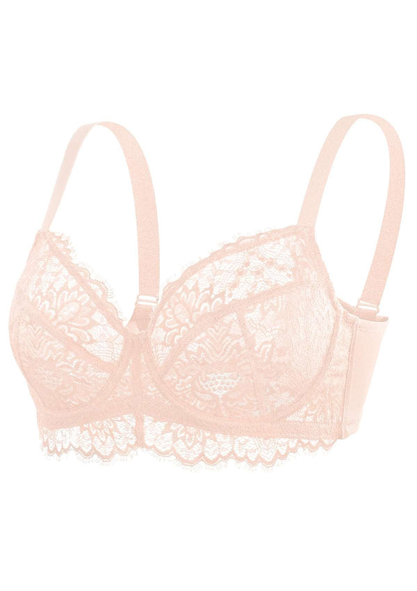 Pink Sunflower Underwire Lace Bra