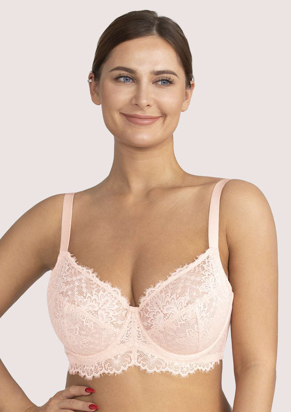 Pink Sunflower Underwire Lace Bra