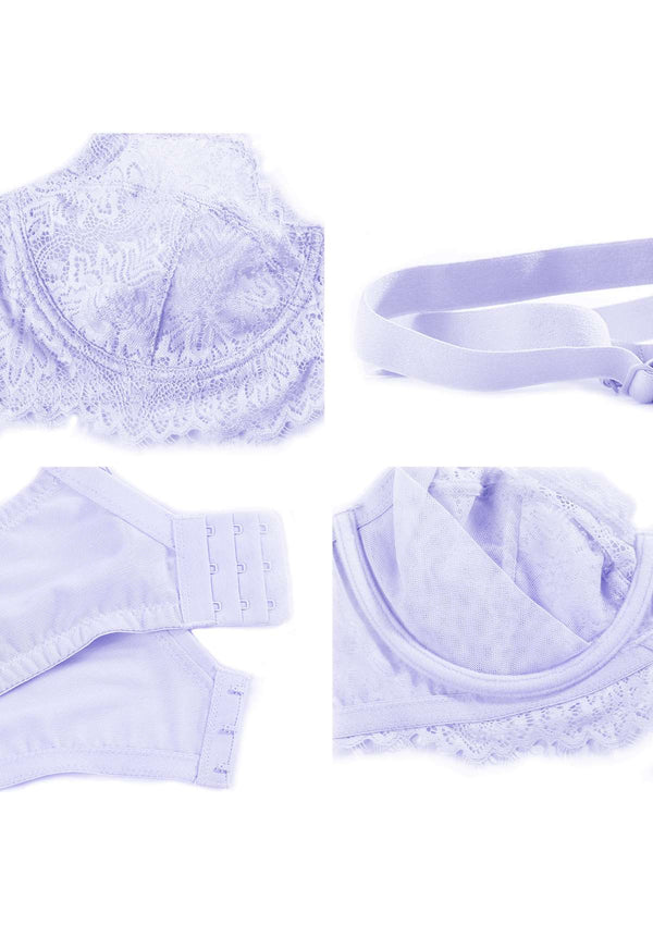 Pink Sunflower Underwire Lace Bra