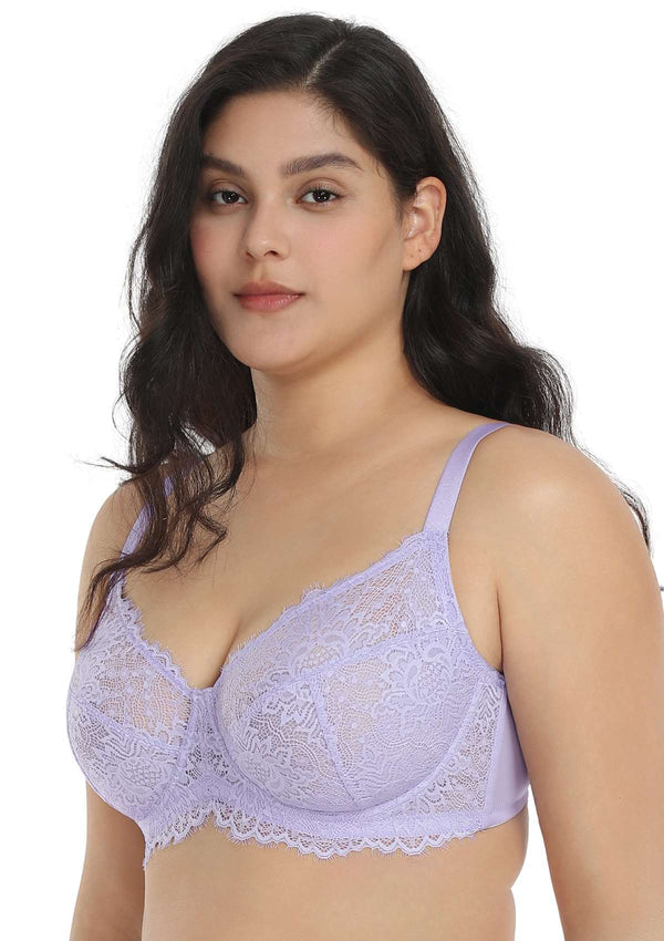 Pink Sunflower Underwire Lace Bra